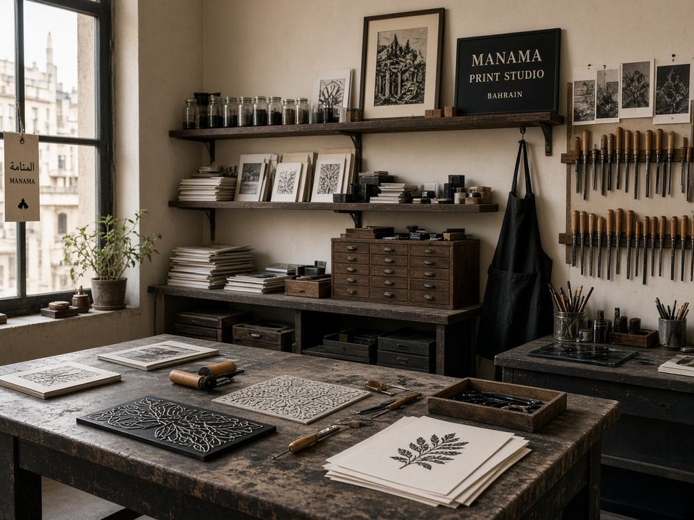 About the Printmaking / linocut studio studio at Rusticcare Atelier