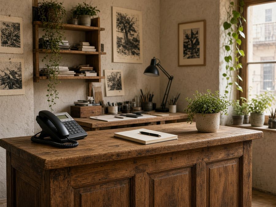 Contact desk at Rusticcare Atelier in Manama