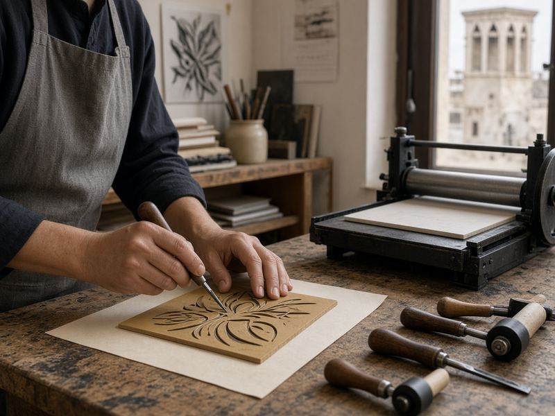 Linocut intro at Rusticcare Atelier